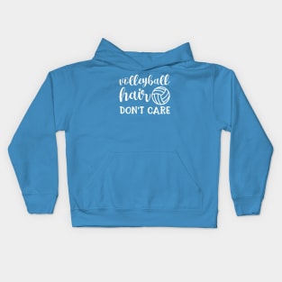 Volleyball Hair Don't Care Funny Kids Hoodie